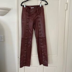 SAKS POTTS Lace-up leather Pants